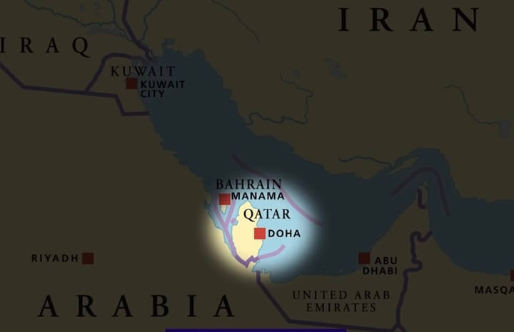 카타르-지도-위치-사진